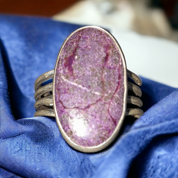 Sterling Silver Purpurite Ring, Item #SS61 - Size 7.5