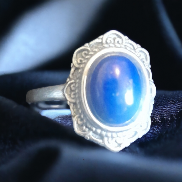 Sterling Silver Lapis Ring, Item #SS72 - Adjustable