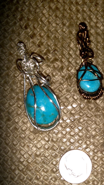 Kingman Turquoise Pendant, (Right),.Item #P031