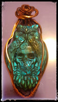 Labradorite (Owl/skull), Item #P1830