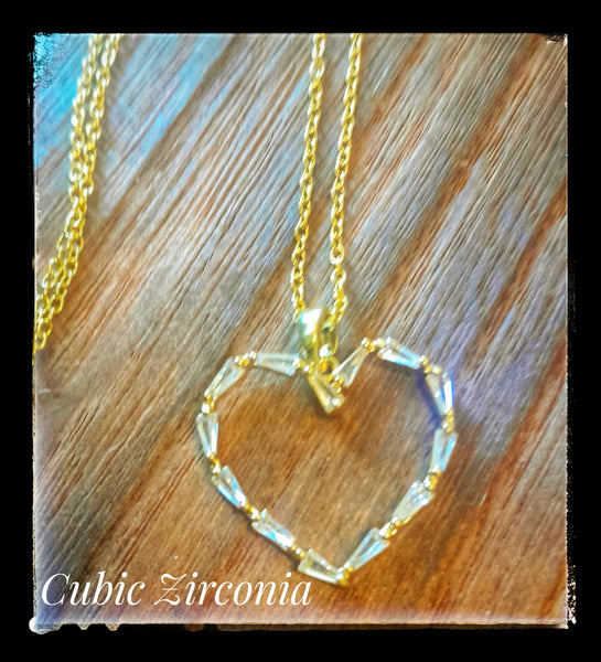 Cubic Zirconia Heart, Item #P1879