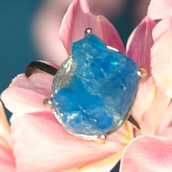 Sterling Silver Blue Apatite Ring, Item ##SS195- Adjustable