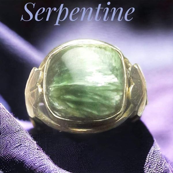 Sterling Silver Serpentine Ring, Item #SS42 - Size 7.5