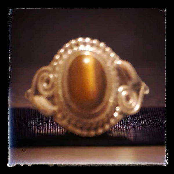 Sterling Silver Tigers Eye Ring, Item #SS56 - Size 7
