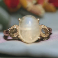 Sterling Silver Moonstone Ring, Item #SS71 - Adjustable