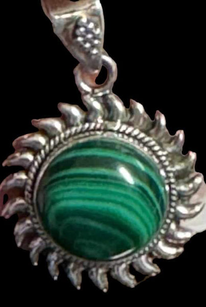 Malachite in Sterling Silver Setting, Item #P2370