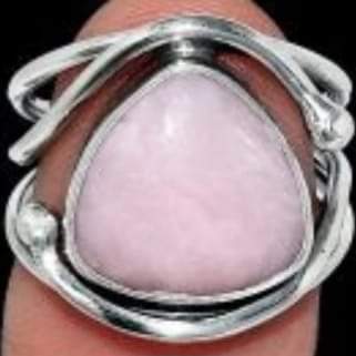 Sterling Silver Pink Opal Ring, Item #SS117 - Size 6