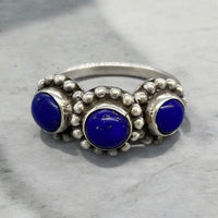 Sterling Silver Lapis Lazuli Ring, Item #SS144 -Size 6.5