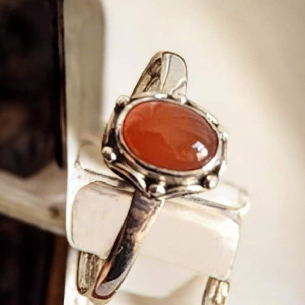 Sterling Silver Carnelian Ring, Item #SS156
Size 9