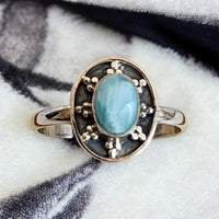 Sterling Silver Larimar Ring, Item #SS160 - Size 8.5