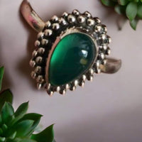 Sterling Silver Green Onyx Ring, Item #SS169
Size 7