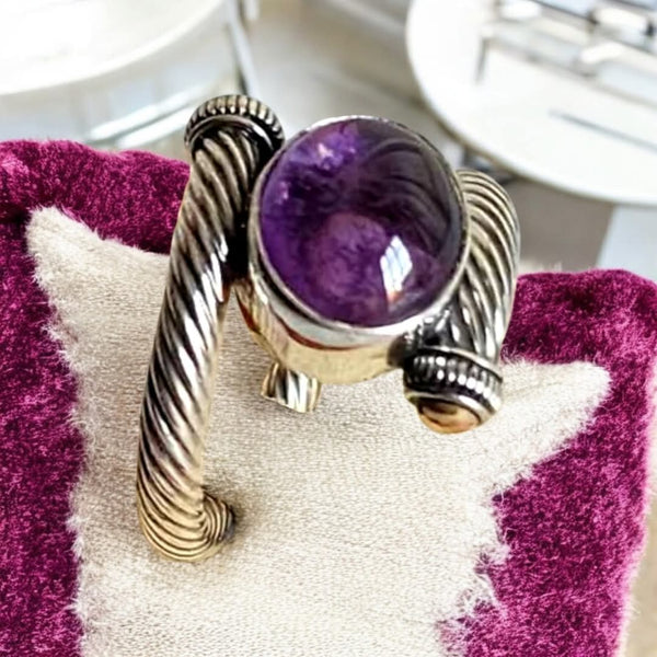 Sterling Silver Amethyst Ring, Item #SS183-Size 7