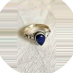 Sterling Silver Faceted Sodalite Ring, Item #SS189 - Size 6.5