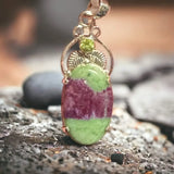 Ruby Zoesite in Sterling Silver Setting, Item #P2303