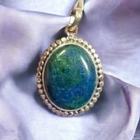 Chrysocolla in Sterling Silver Setting,  Item #P2305
Sterling Silver Chain Included