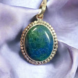 Chrysocolla in Sterling Silver Setting,  Item #P2305
Sterling Silver Chain Included