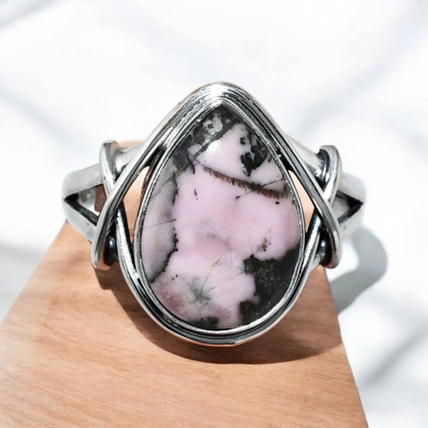 Sterling Silver Rhodonite Ring, Item #SS118 - Size 8