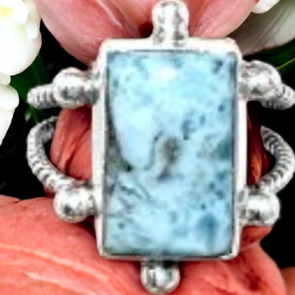 Sterling Silver Larimar Ring, Item #SS123 - Size 8