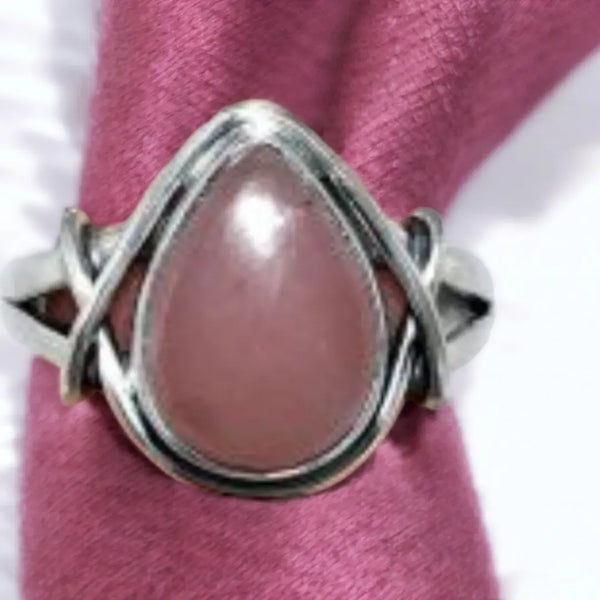 Sterling Silver Guava Quartz Ring, Item #SS121 - Size 7