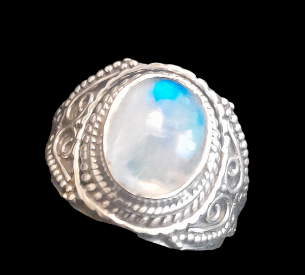 Sterling Silver Moonstone Ring (Size 6) - ITEM #SS01