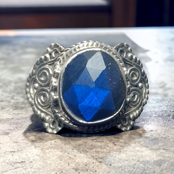 Sterling Silver Labradorite Ring, Item #SS41- Size 7