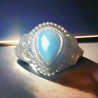 Sterling Silver Blue Opal Ring, Item #SS43 - Size 7.5