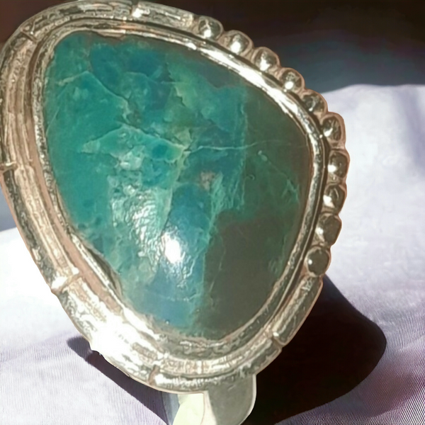 Sterling Silver Chrysocolla Ring, Item #SS46- Size 7
