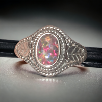 Sterling Silver Opal (Lab Grown), Item #SS51 -Size 7