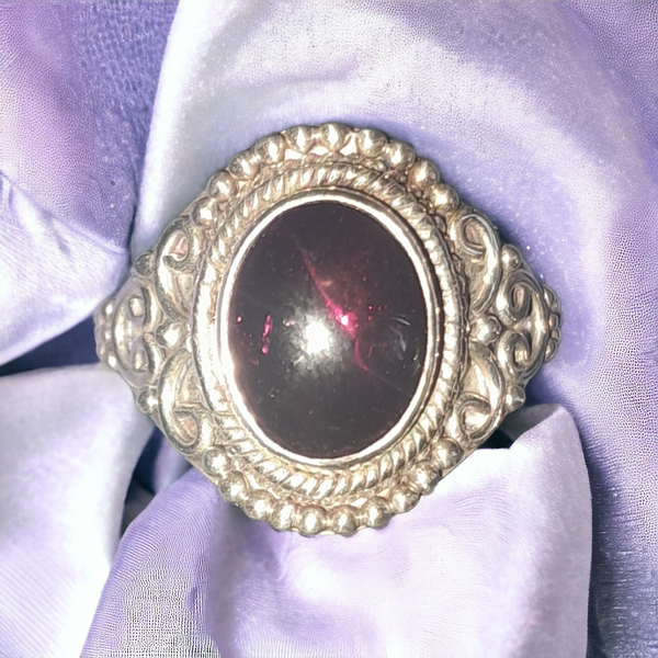 Sterling Silver Amethyst Ring, Item #SS54- Size 6