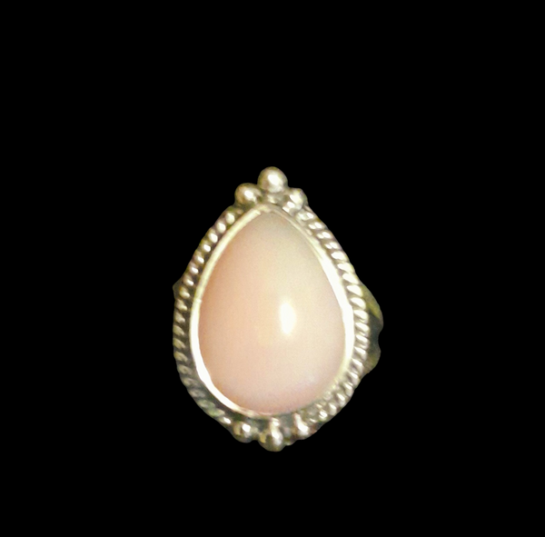 Sterling Silver Pink Opal Ring, Item #SS106 - Size 7