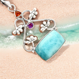 Larimar w/Mandarin Citrine & Amethyst, Item #P2600 -Gift Box Included