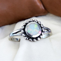 Sterling Silver Lab Opal Ring, Item #SS155
Size 5.25