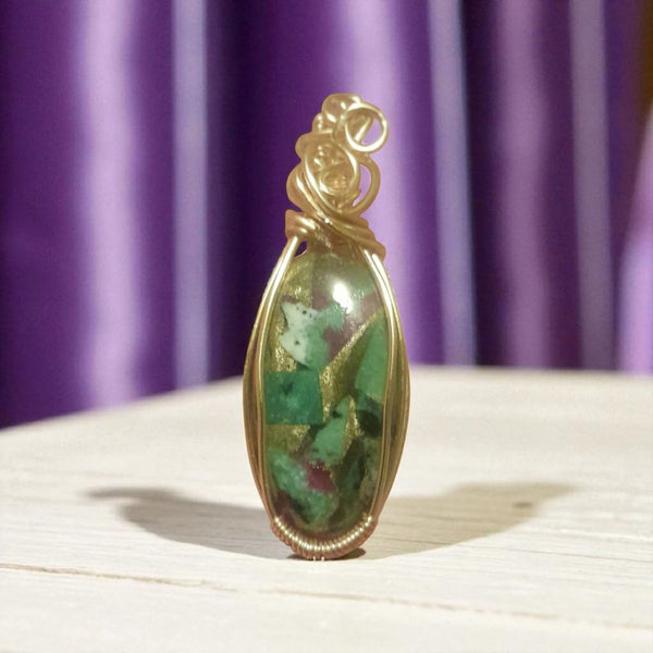 Ruby Zoesite in Copper Matrix, Item #P3172