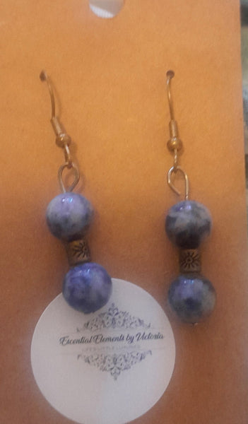 Sodalite Bead Earrings, Item #B009