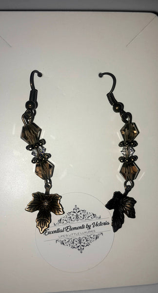 Fall themed Earrings w/Swarovski Crystals, Item #B073