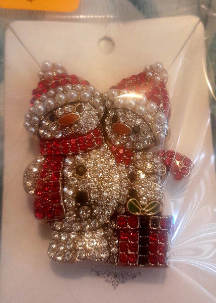 Sparkling Snowmen Broach- Item #B050