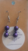 Purple Bead Earrings, Item #B003