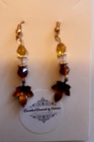 Fall themed Earrings w/Swarovski Crystals, Item #B073