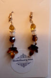 Fall themed Earrings w/Swarovski Crystals, Item #B073