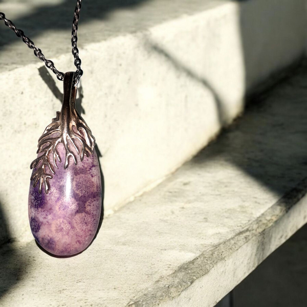 Fossil Coral,Item #P3225 18" Silver Plated (Iron) Chain included