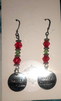Merry Christmas Swarovski Crystal Earrings, Item #B054