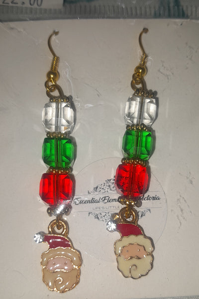 Festive Holiday Earrings featuring Swarovski Crystals, Item #B052