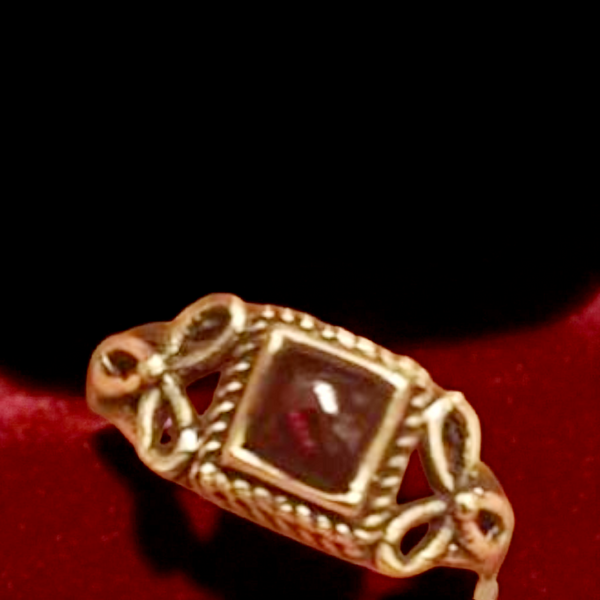Sterling Silver Garnet Ring, Item #SS223 - Size 9.25 (Dainty)