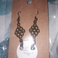 Filigree w Rhinestone Earrings, Item #B013