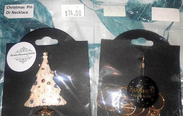 Christmas Pin or Necklace (Chain included), Item #B061