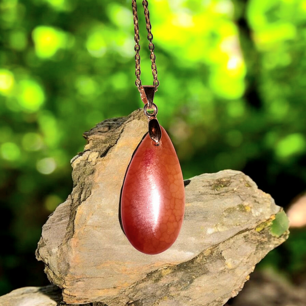 Carnelian, Item #P3227
 20" Gold Plated (Iron) Chain Included