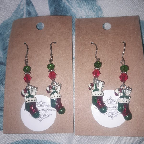 Christmas Stockings w/Swarovski Crystal Beads, Item #B043