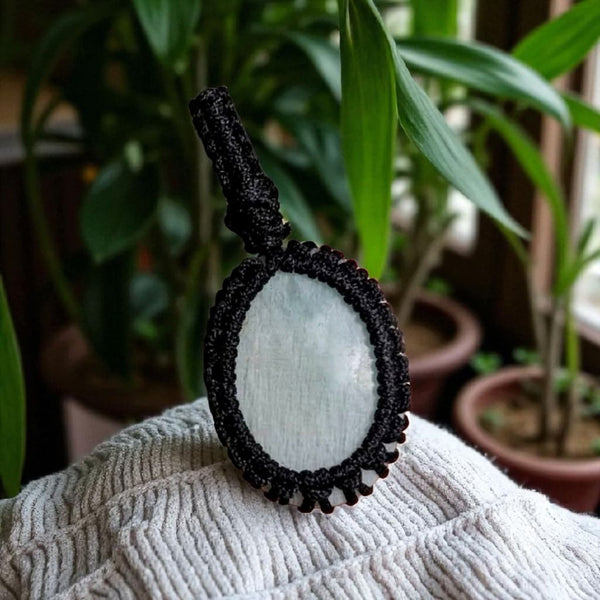 Curated Collection- Crocheted Gemstone Pendants.
Item #P3177 - Amazonite