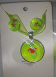 GRINCH Pendant and Earrings Set, Item #B051