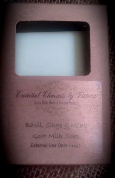 Basil, Sage & Mint Goat Milk Soap